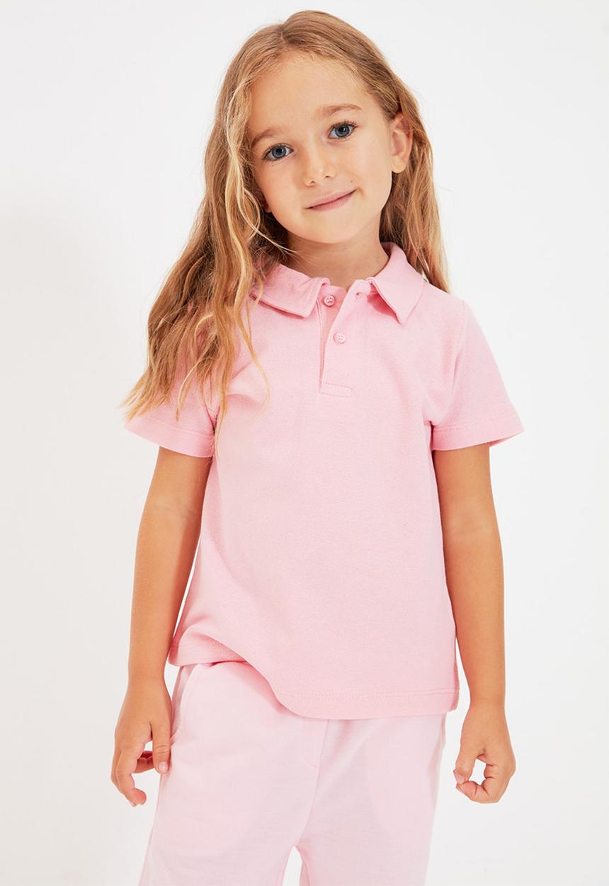 Trendyol - Polo short sleeve tee - pink