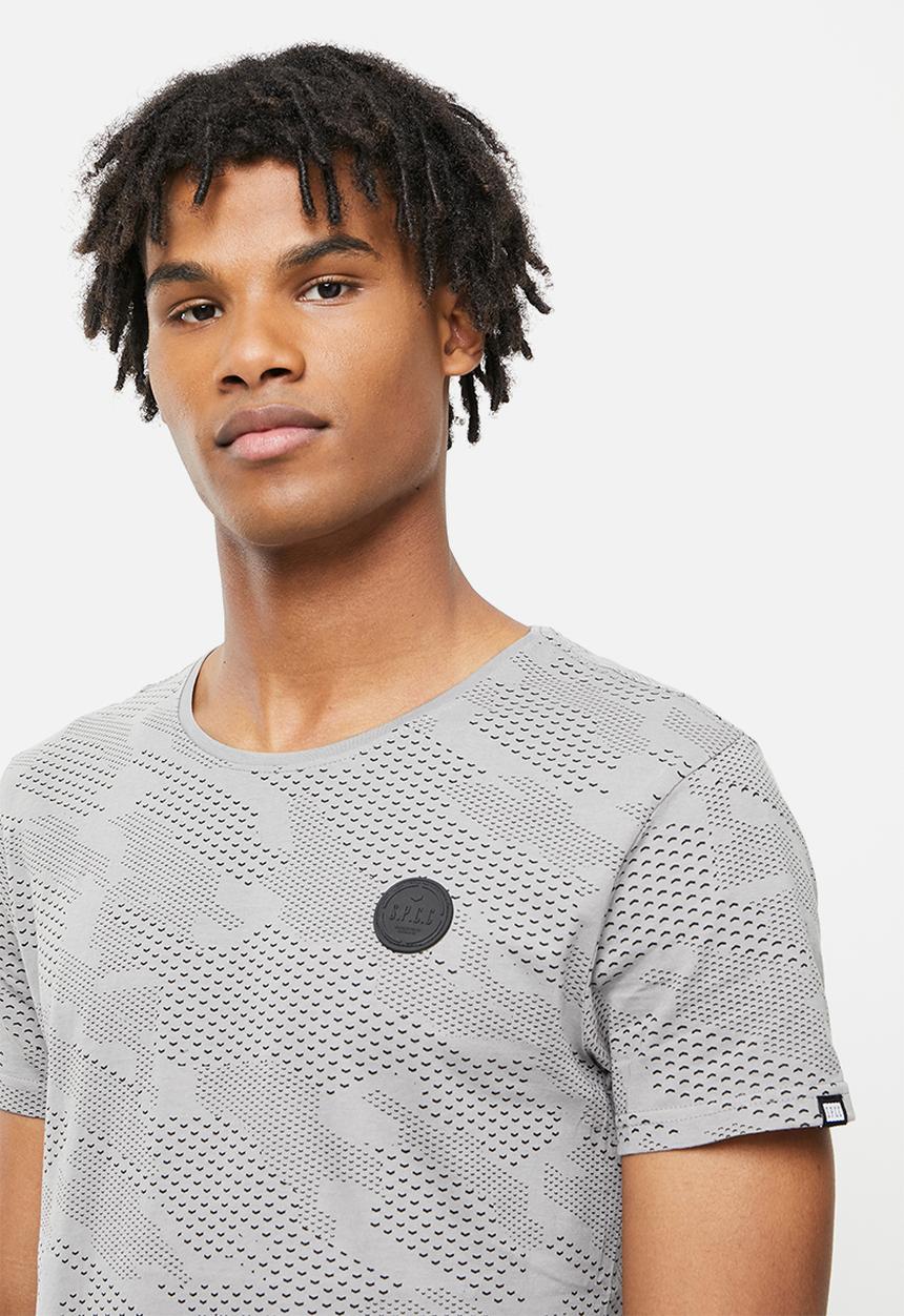 S.P.C.C - Watts regular fit stepped hem tee - silver grey