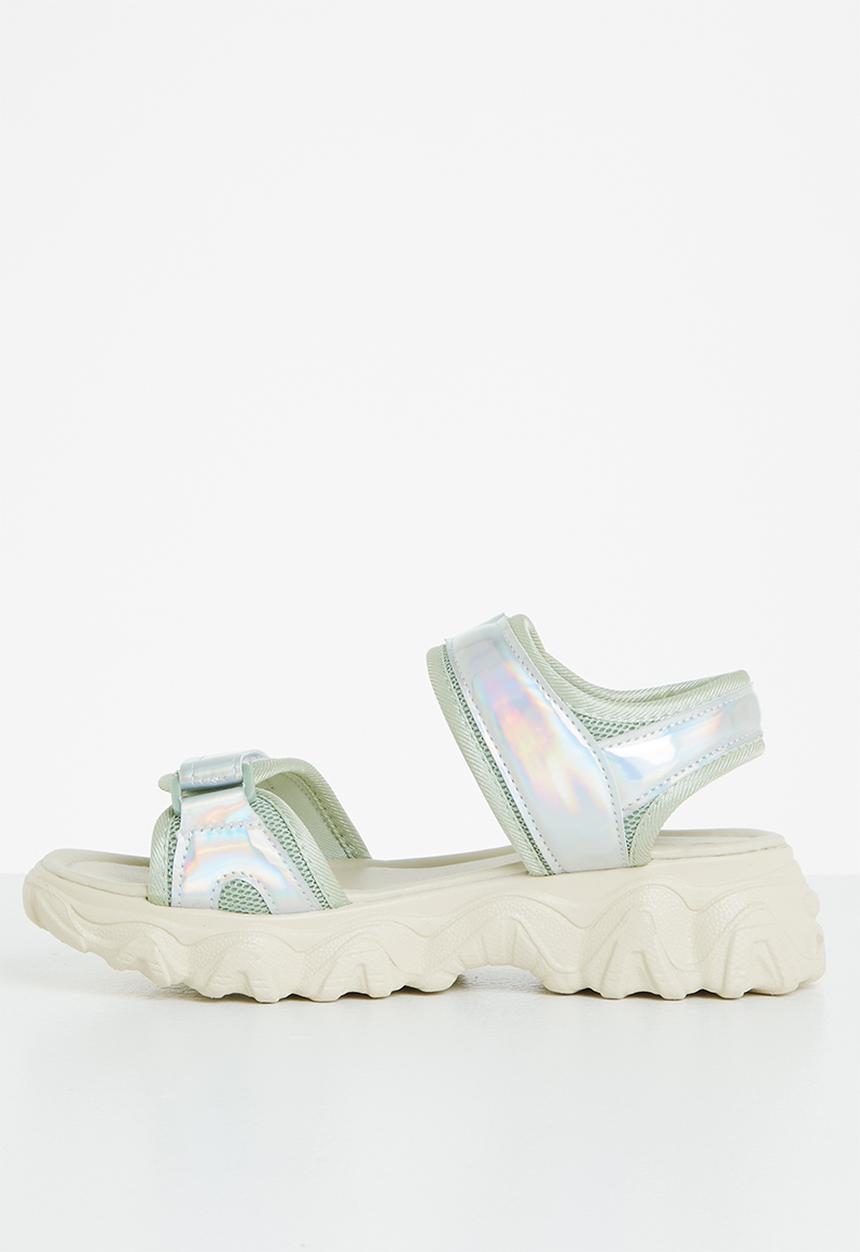 Tom Tom - Metallic sporty chunky sandal - sage