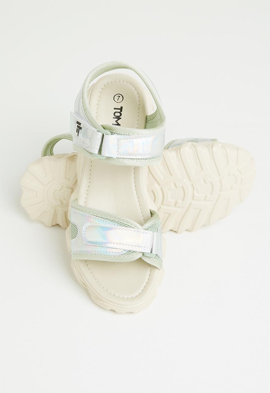 Tom Tom - Metallic sporty chunky sandal - sage