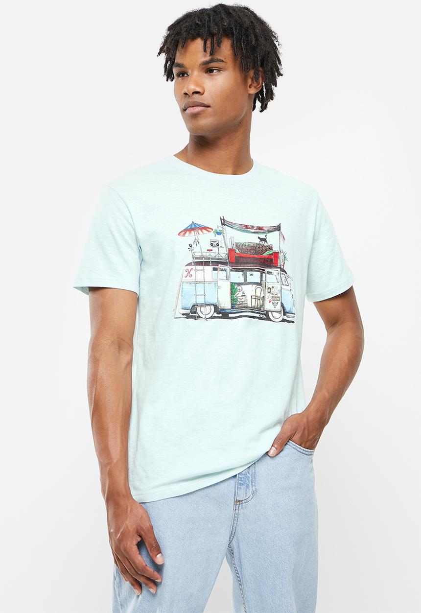 Holmes Bro's - Delux combi short sleeve tee - blue