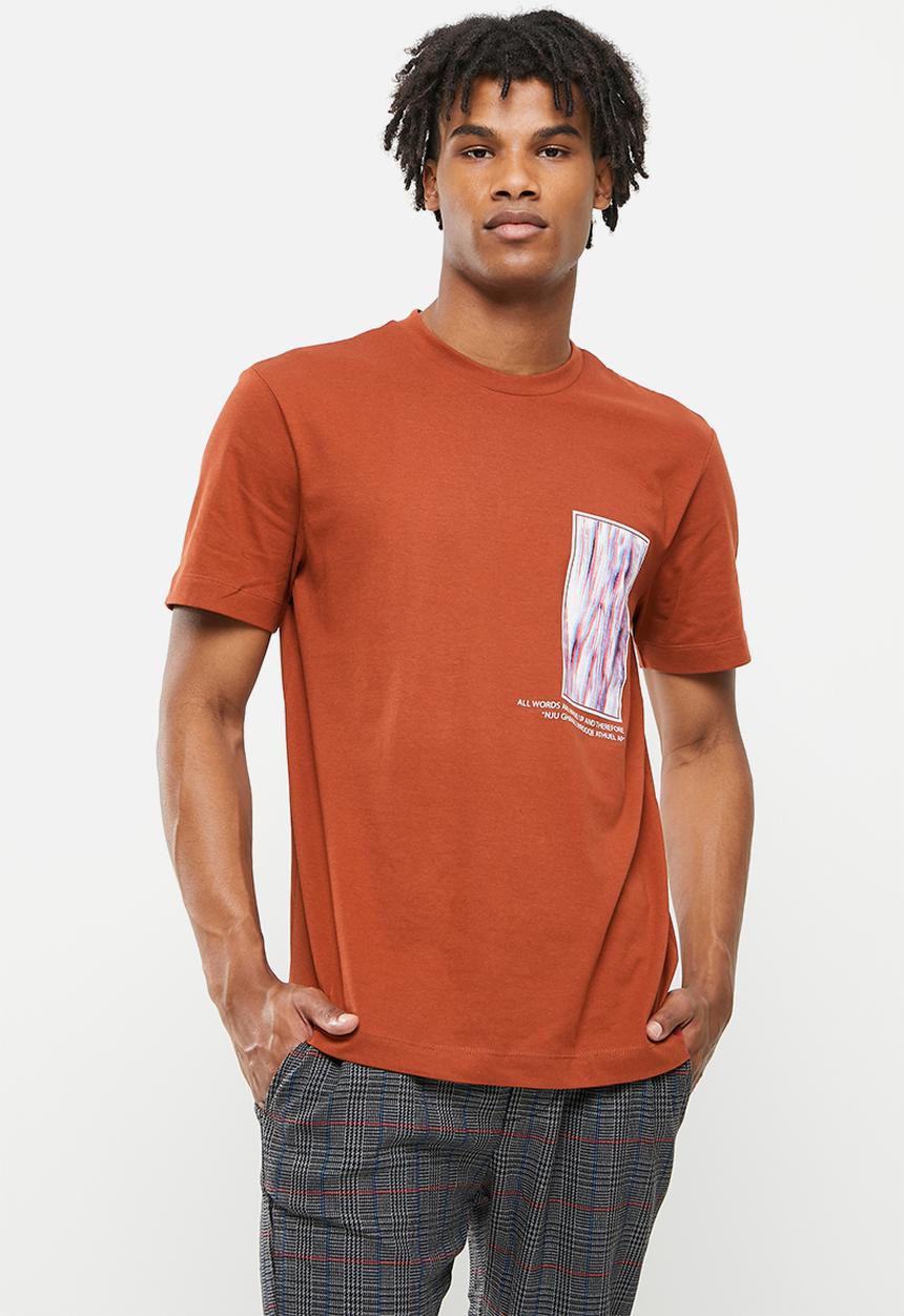 Only & Sons - Onsvlad life reg short sleeve tee - burnt henna