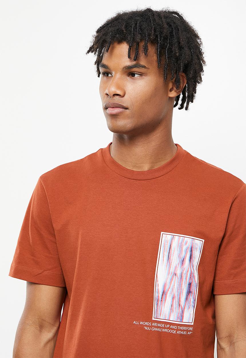 Only & Sons - Onsvlad life reg short sleeve tee - burnt henna