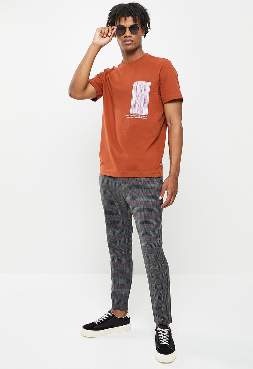 Only & Sons - Onsvlad life reg short sleeve tee - burnt henna