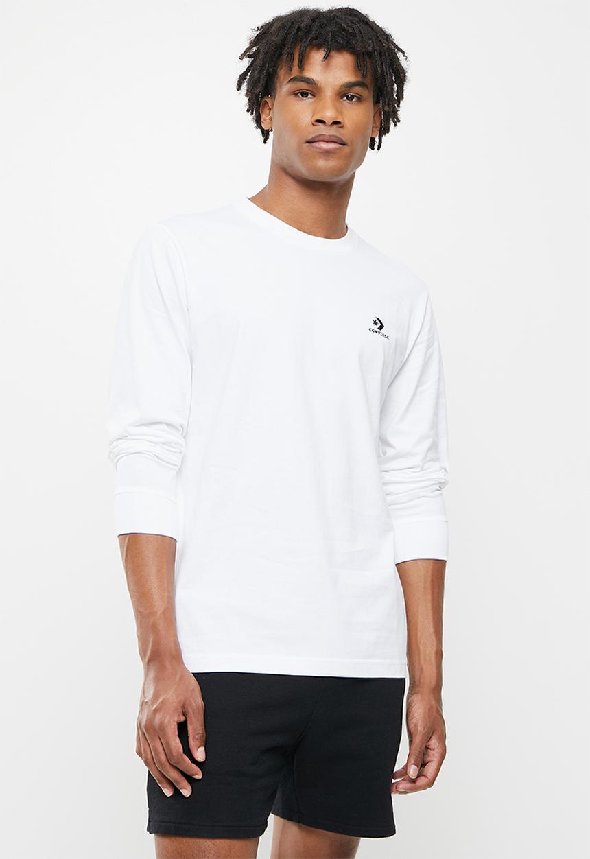 Converse - Embroidered star chevron left chest tee - white