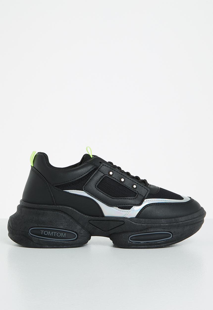 Tom Tom - Metallic panel chunky sneaker - black 
