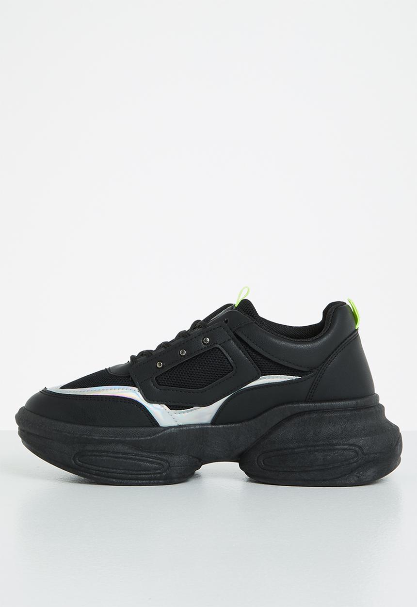 Tom Tom - Metallic panel chunky sneaker - black 