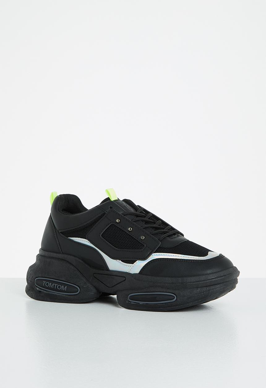 Tom Tom - Metallic panel chunky sneaker - black 