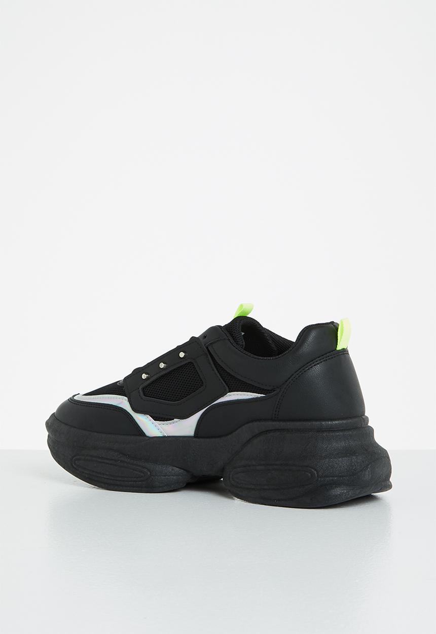 Tom Tom - Metallic panel chunky sneaker - black 