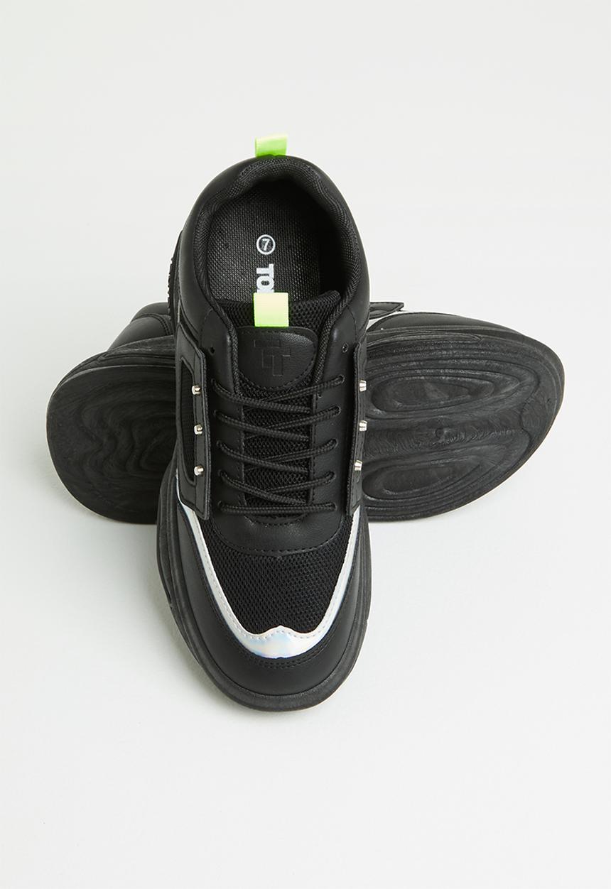 Tom Tom - Metallic panel chunky sneaker - black 