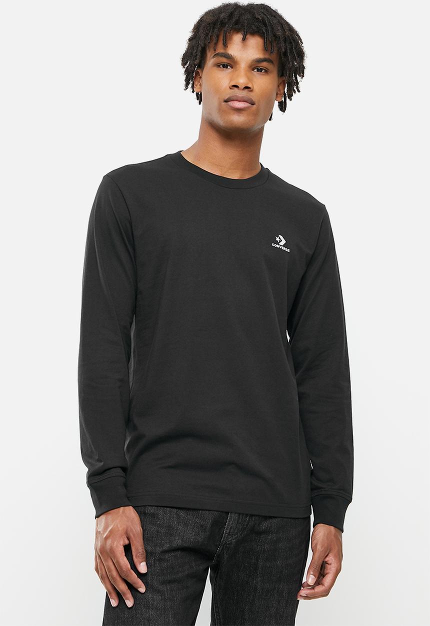 Converse - Embroidered star chevron left chest tee - black