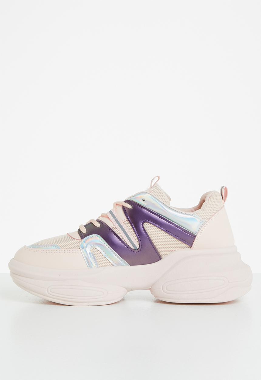 Tom Tom - Metallic panel chunky sneaker - mink