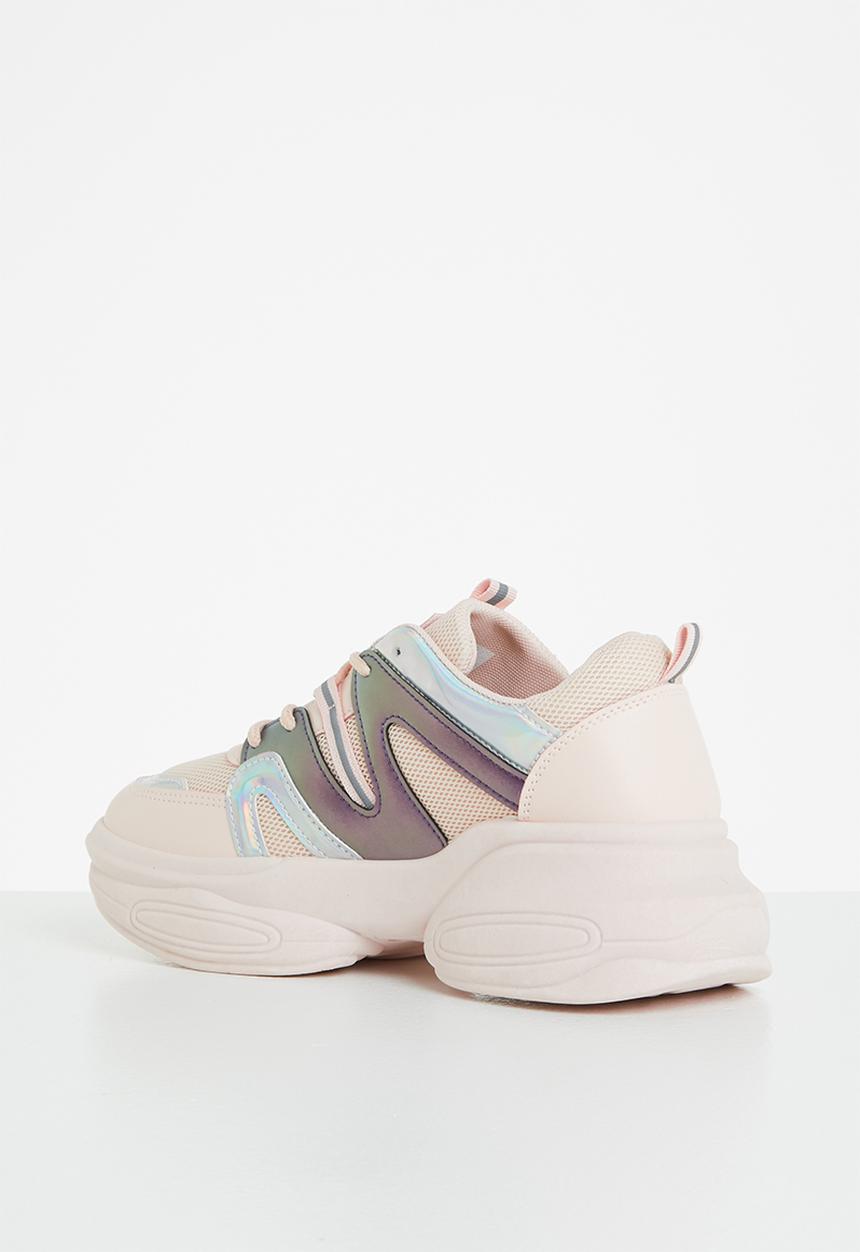Tom Tom - Metallic panel chunky sneaker - mink