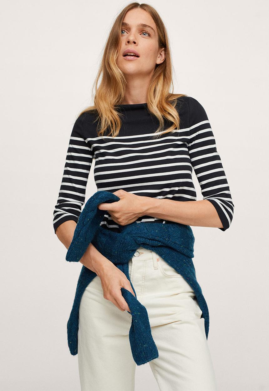 MANGO - T-shirt parisian - black & white 