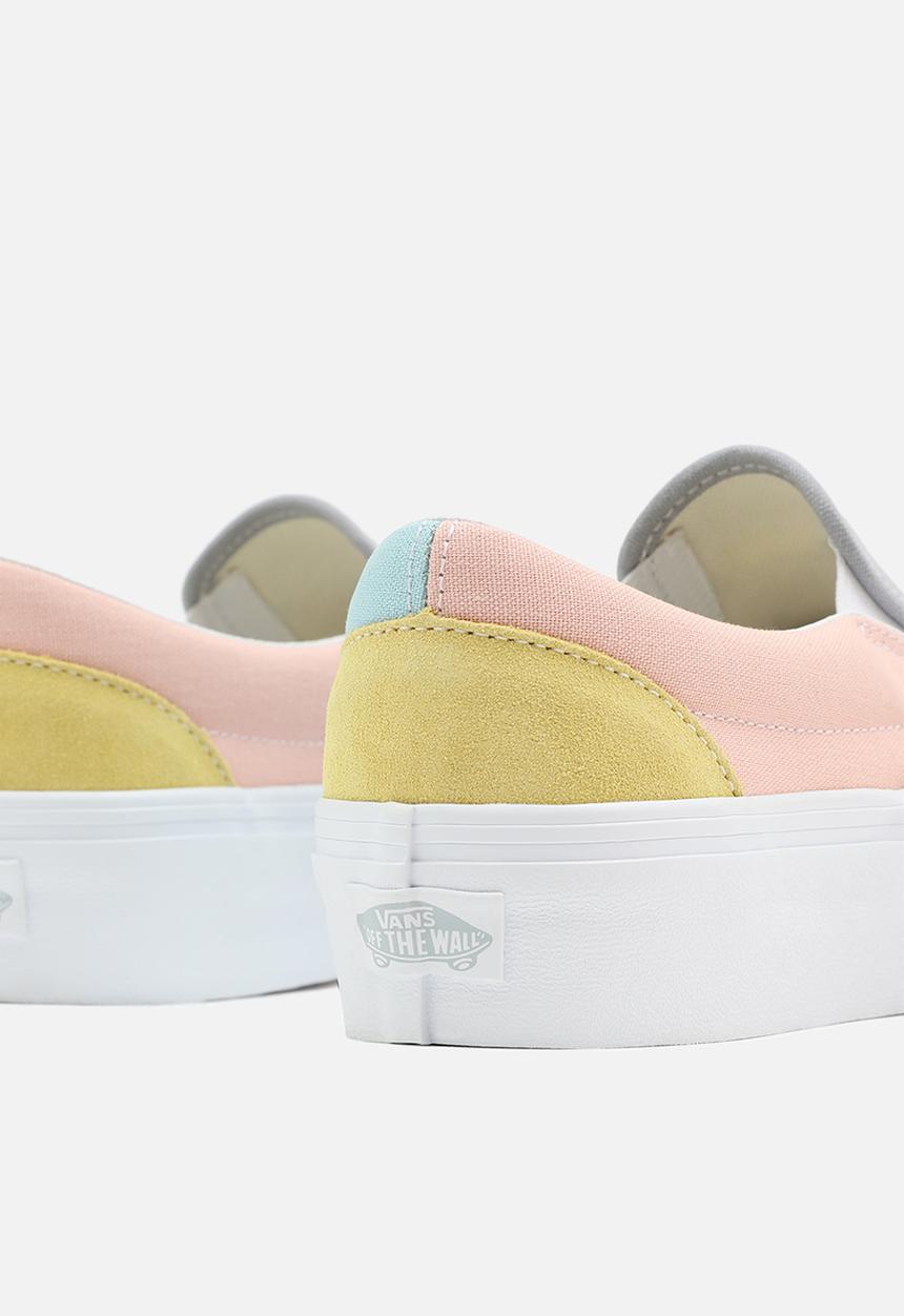 Vans - Classic slip-on platform - (color block) pastel/true white
