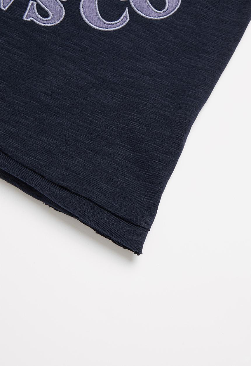 POLO - Boys pjc sebastian printed V-neck tee - navy