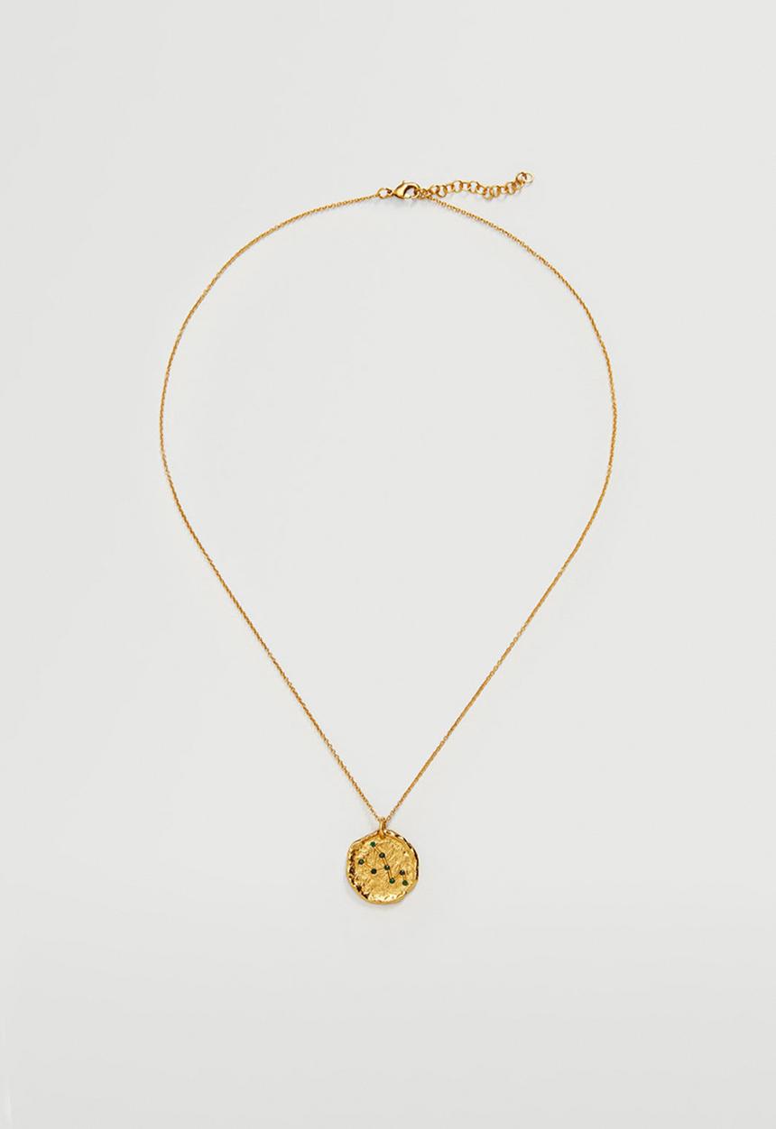 MANGO - Aquarius horoscope necklace - gold