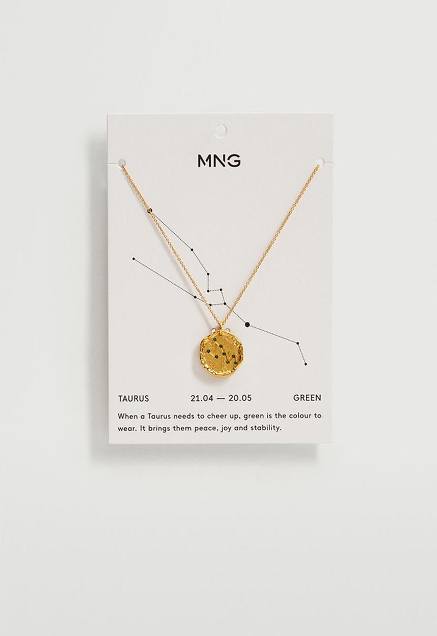 MANGO - Aquarius horoscope necklace - gold