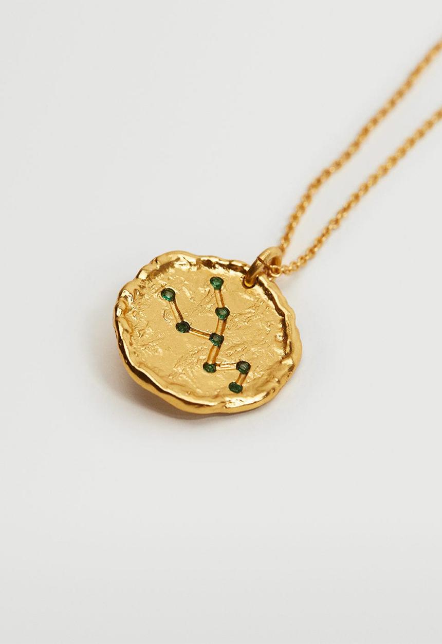 MANGO - Aquarius horoscope necklace - gold