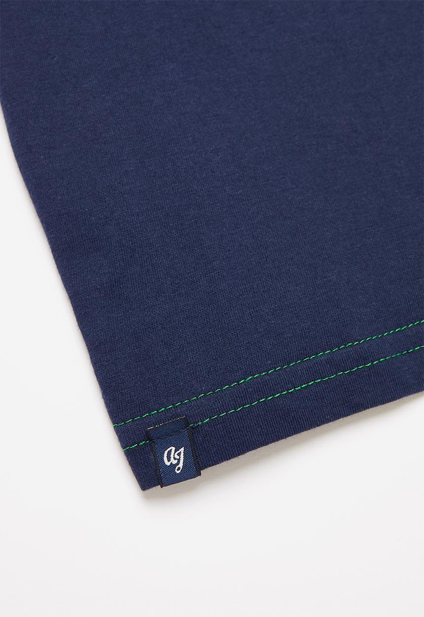 Aca Joe - Boys aca joe hs & flat print T-shirt - navy & green