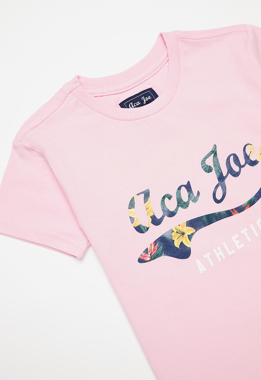 Aca Joe - Girls aca joe printed t-shirt - light pink