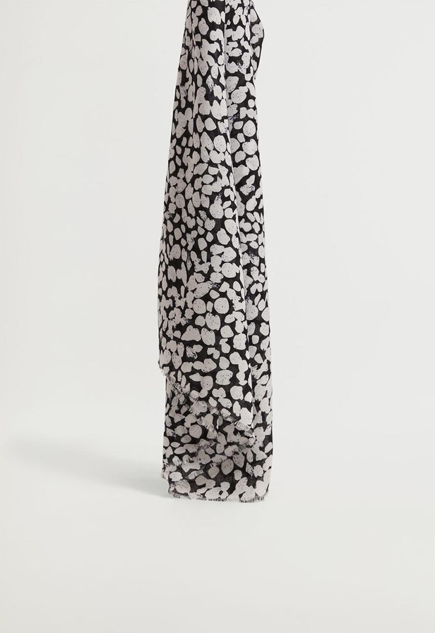 MANGO - Frayed edge scarf - black