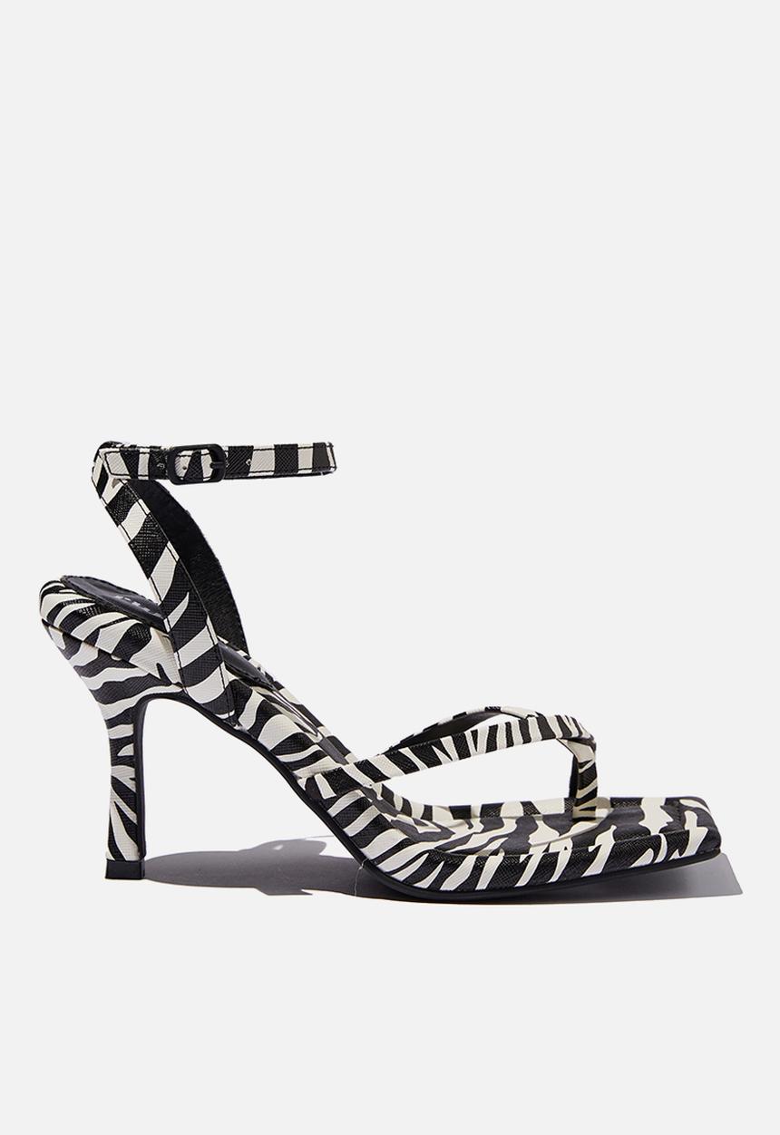 Cotton On - Sasha ankle strap heel - zebra print pu