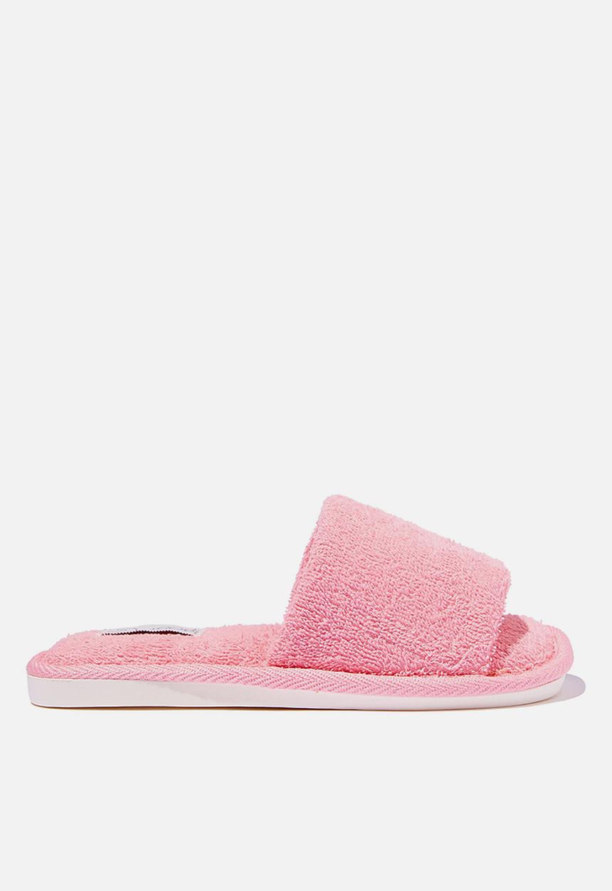 Cotton On - Luxe towelling slide - bubblegum