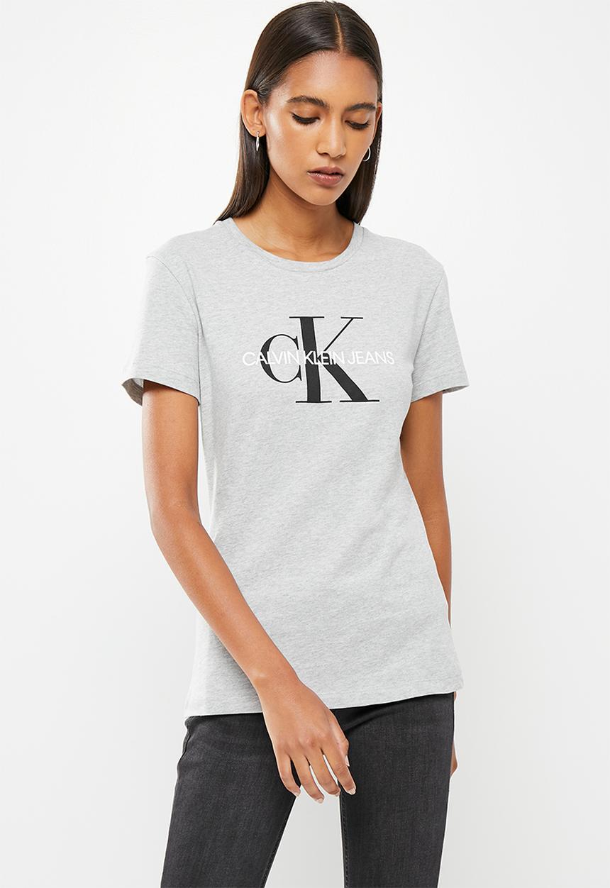 Calvin Klein - Core monogram logo regular fit tee - grey