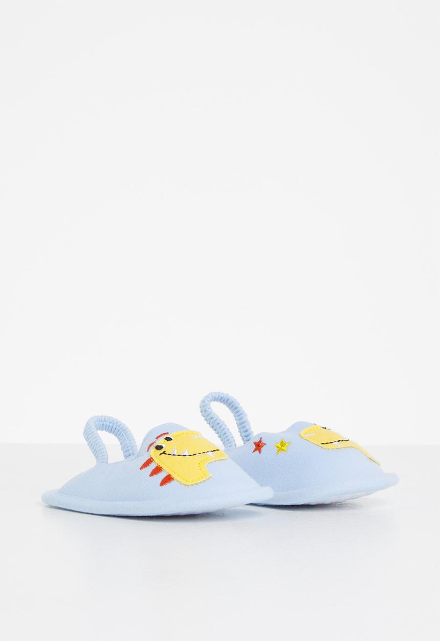 Pop Candy - Baby boys dino slipper - light blue