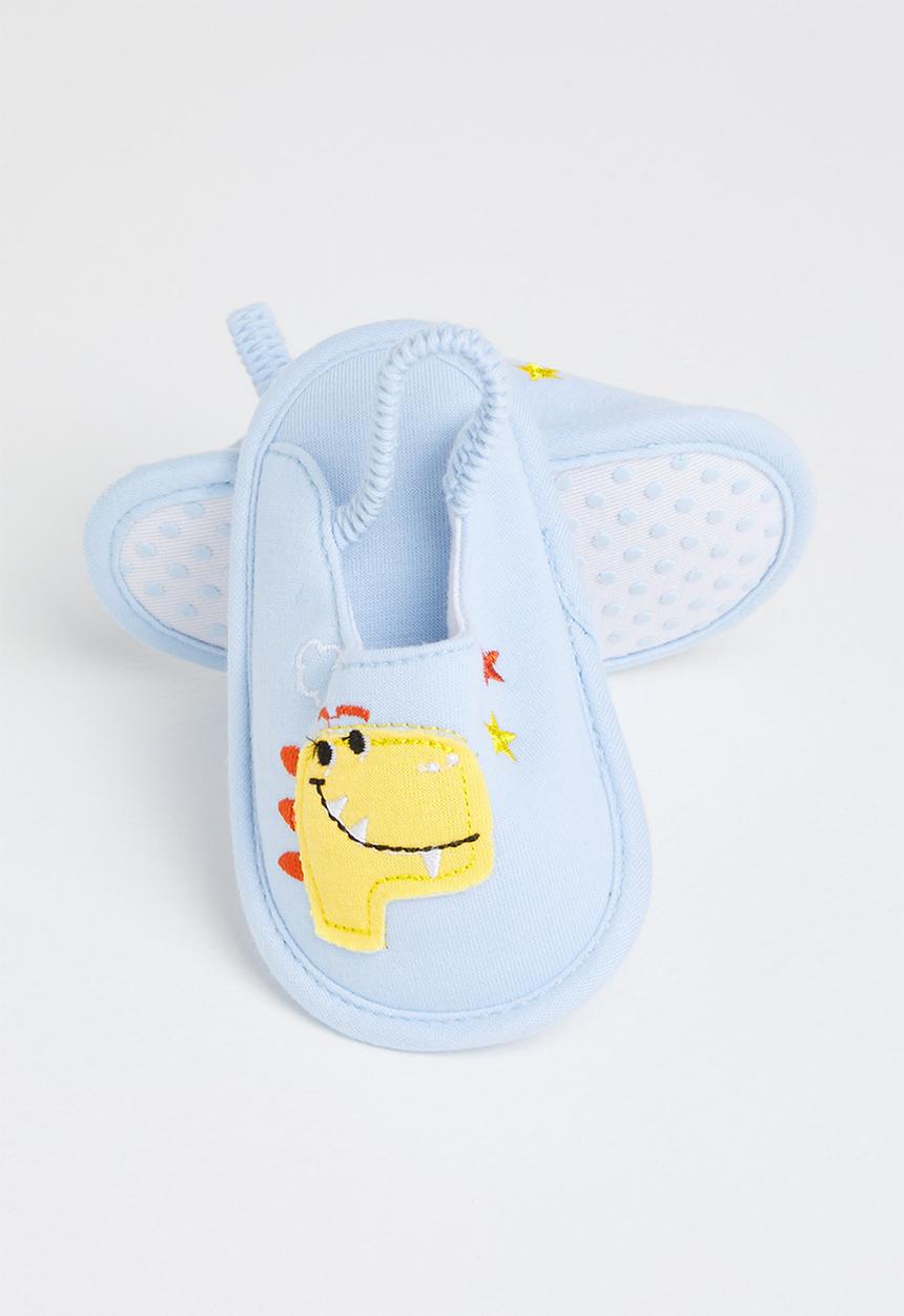 Pop Candy - Baby boys dino slipper - light blue