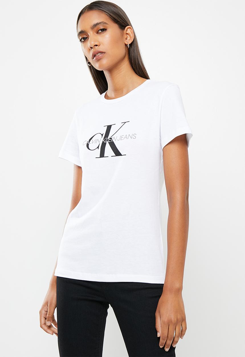 Calvin Klein - Core monogram logo regular fit tee -  white