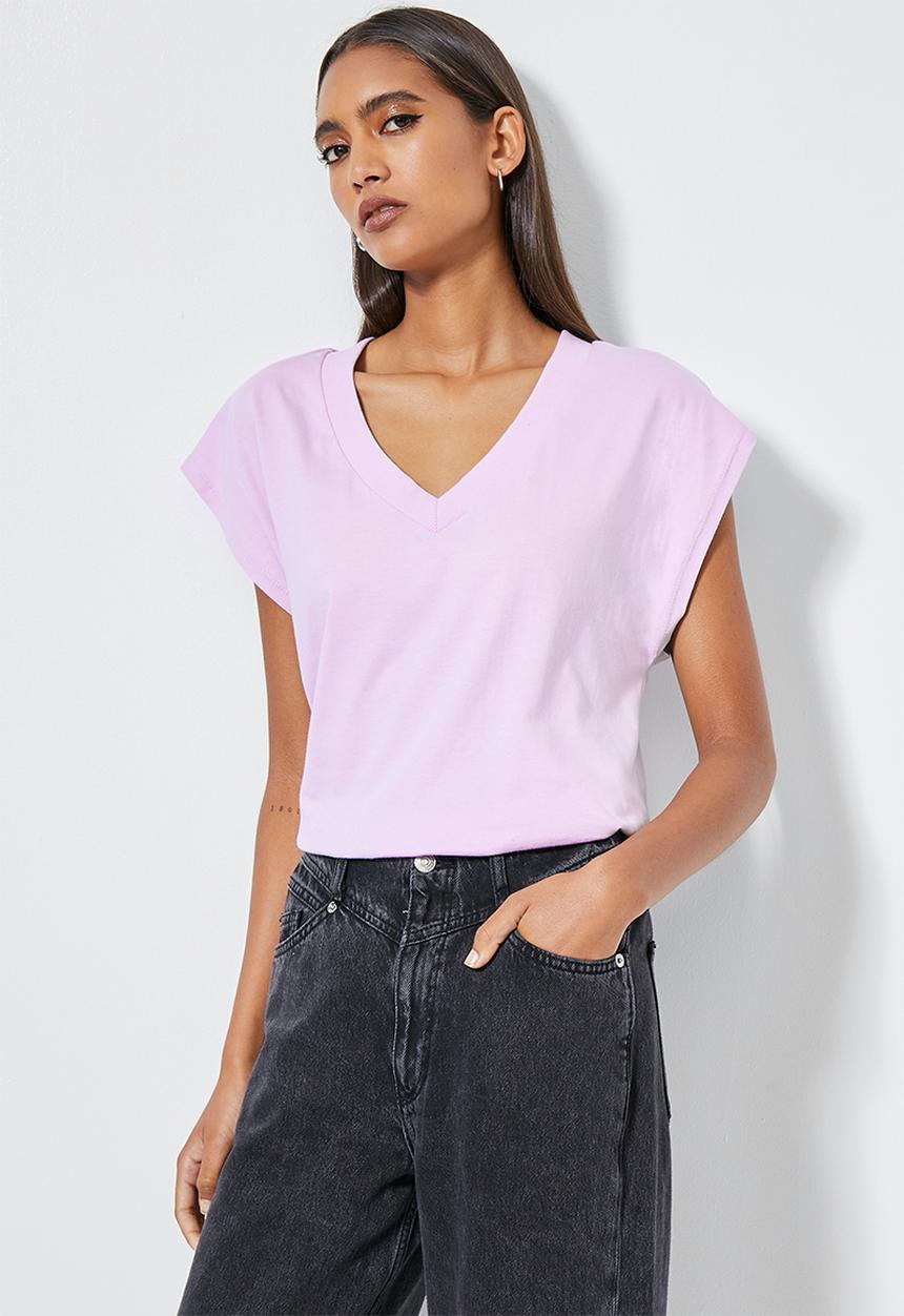 Superbalist - V neck relaxed tee - lilac