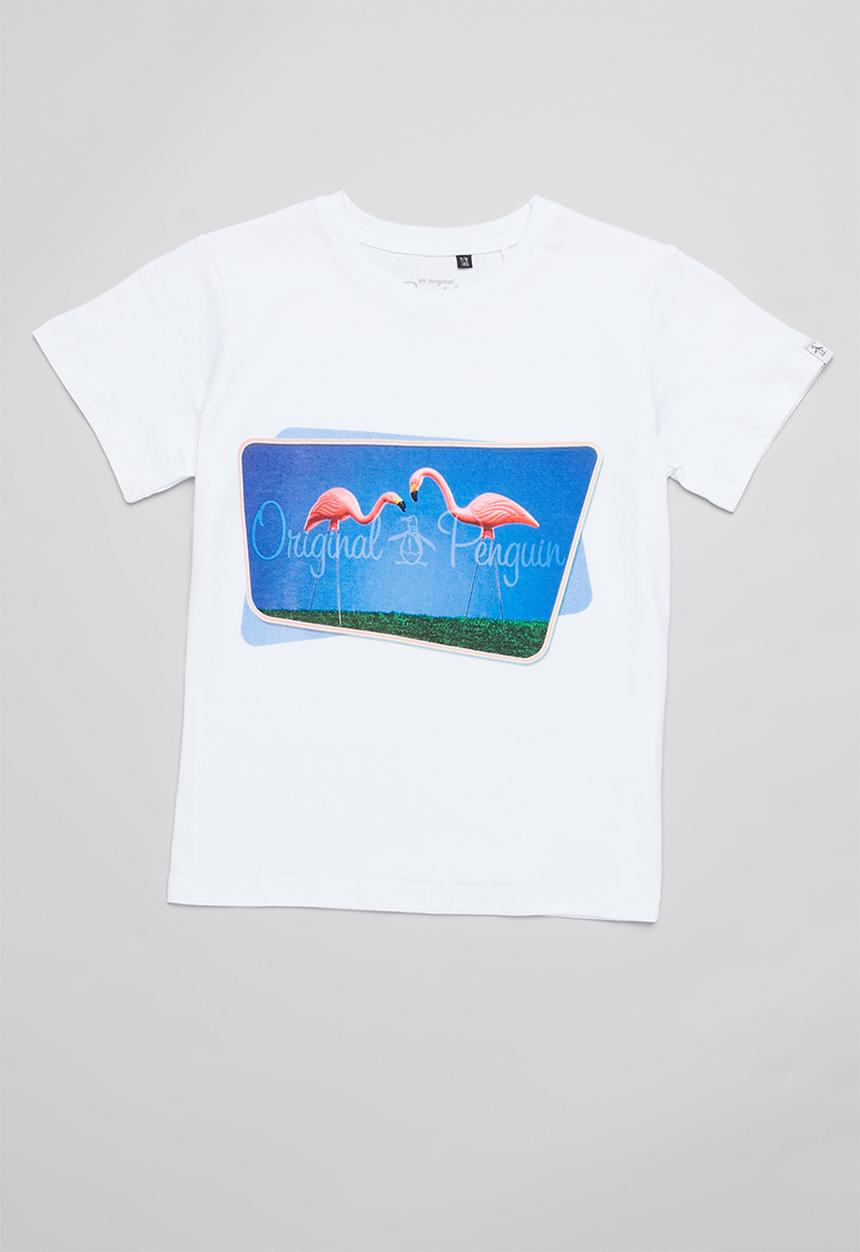 Original Penguin - Lawn flamingo tee - bright white