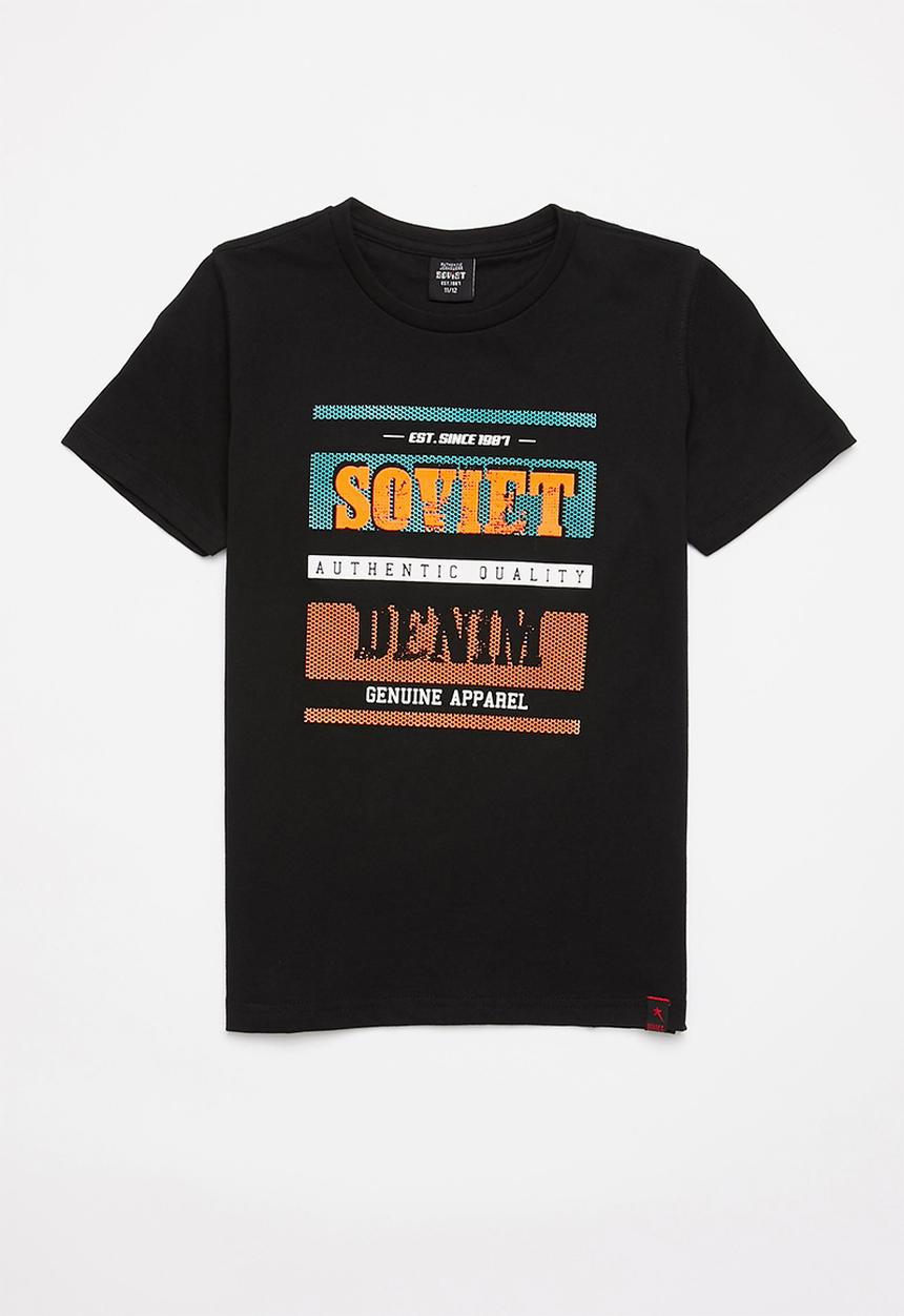 SOVIET - B firmino boys short sleeve logo tee - black