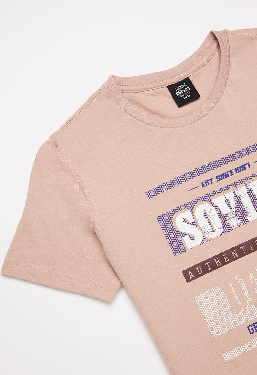 SOVIET - B firmino boys short sleeve logo tee - salmon