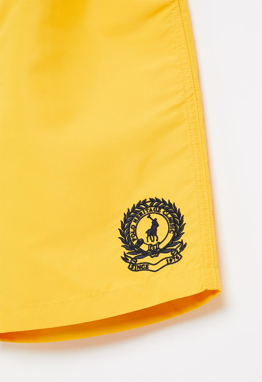 POLO - Boys ayden crested numerical short - yellow