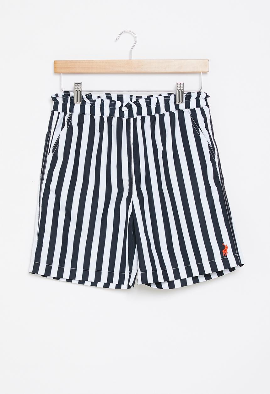 POLO - Girls hannah striped short - navy & white 