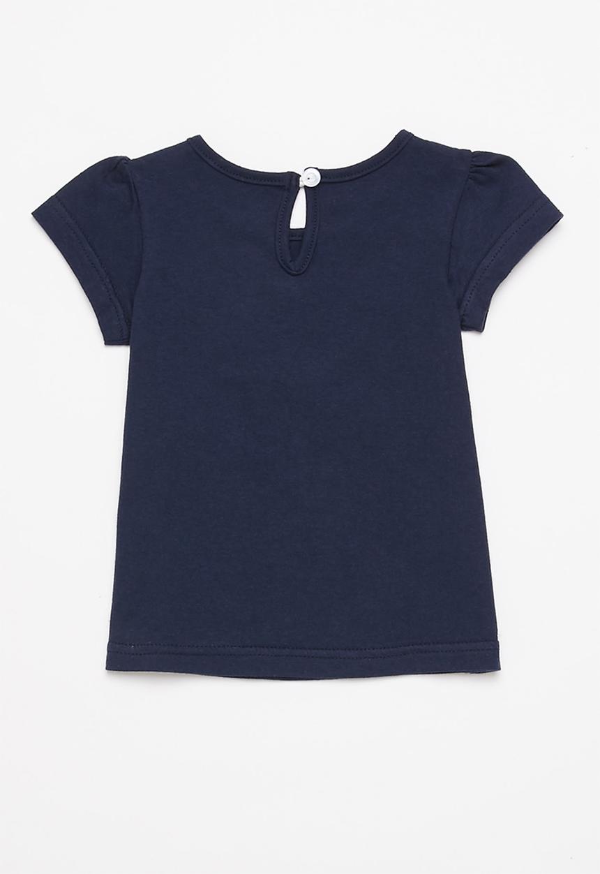 Pop Candy - Baby girls 2 pack design tee - navy & pink