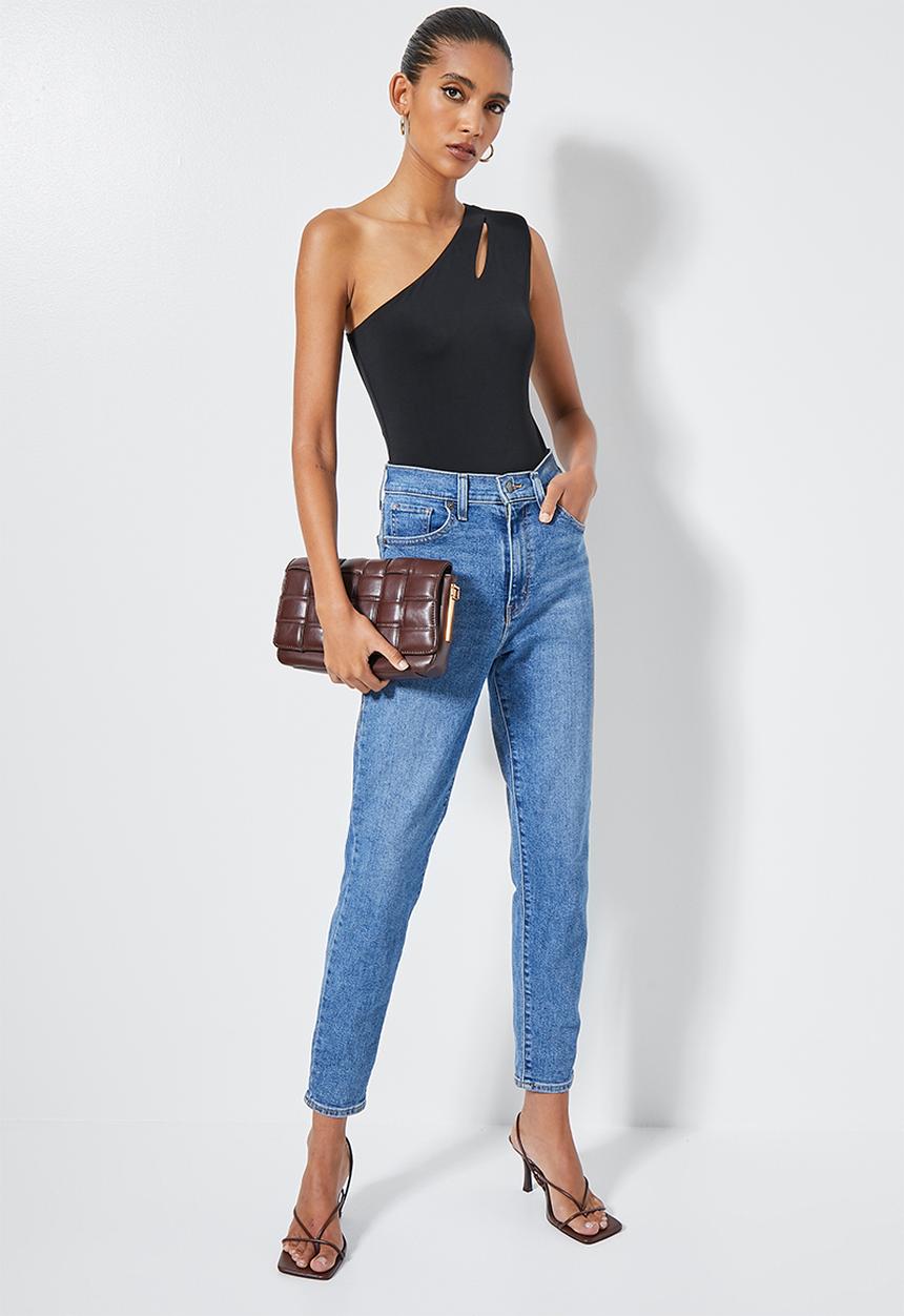 VELVET - Assym cut out bodysuit - black