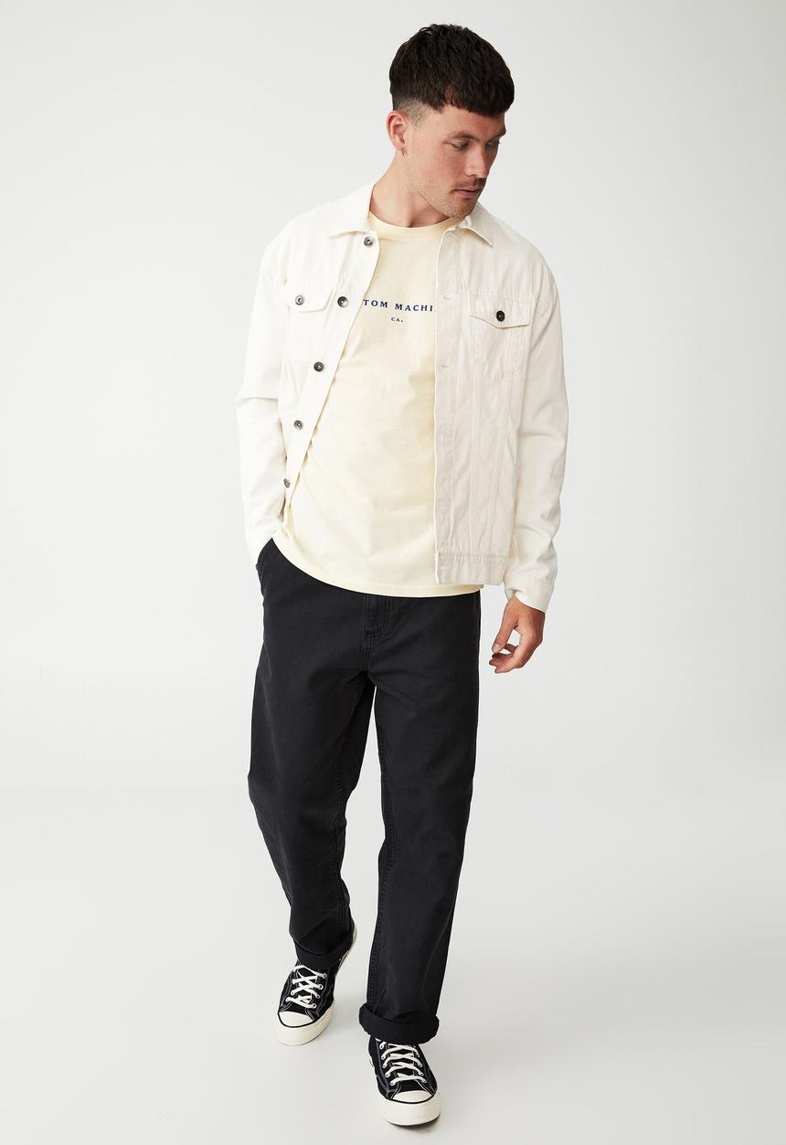 Cotton On - Tbar moto t-shirt- cream puff & custom machines