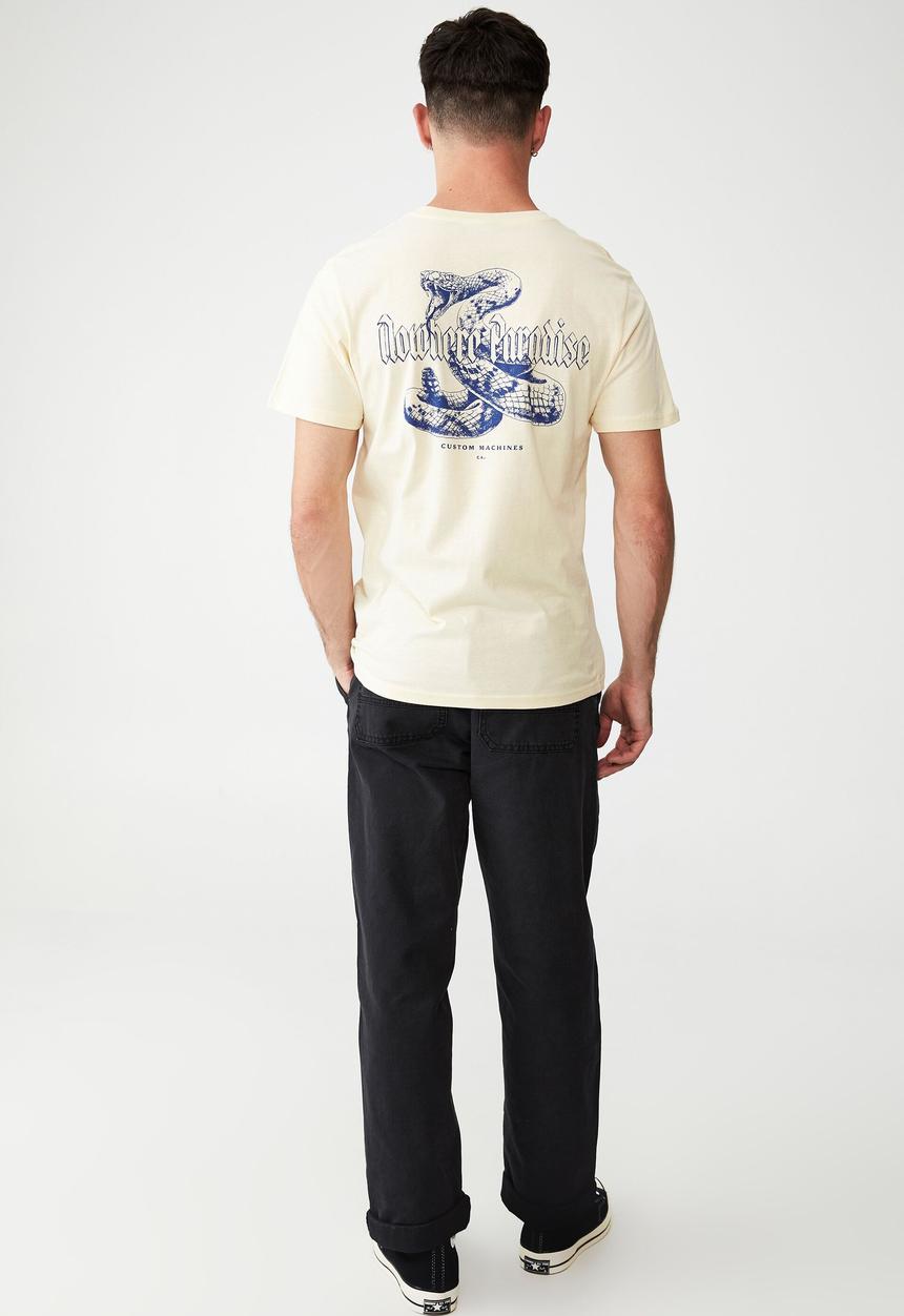 Cotton On - Tbar moto t-shirt- cream puff & custom machines