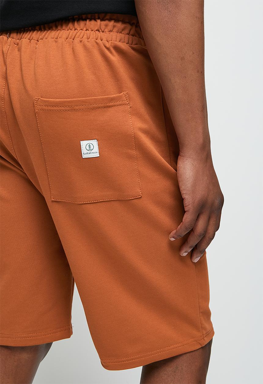 Lark & Crosse - Slim fit sweat shorts - tobacco