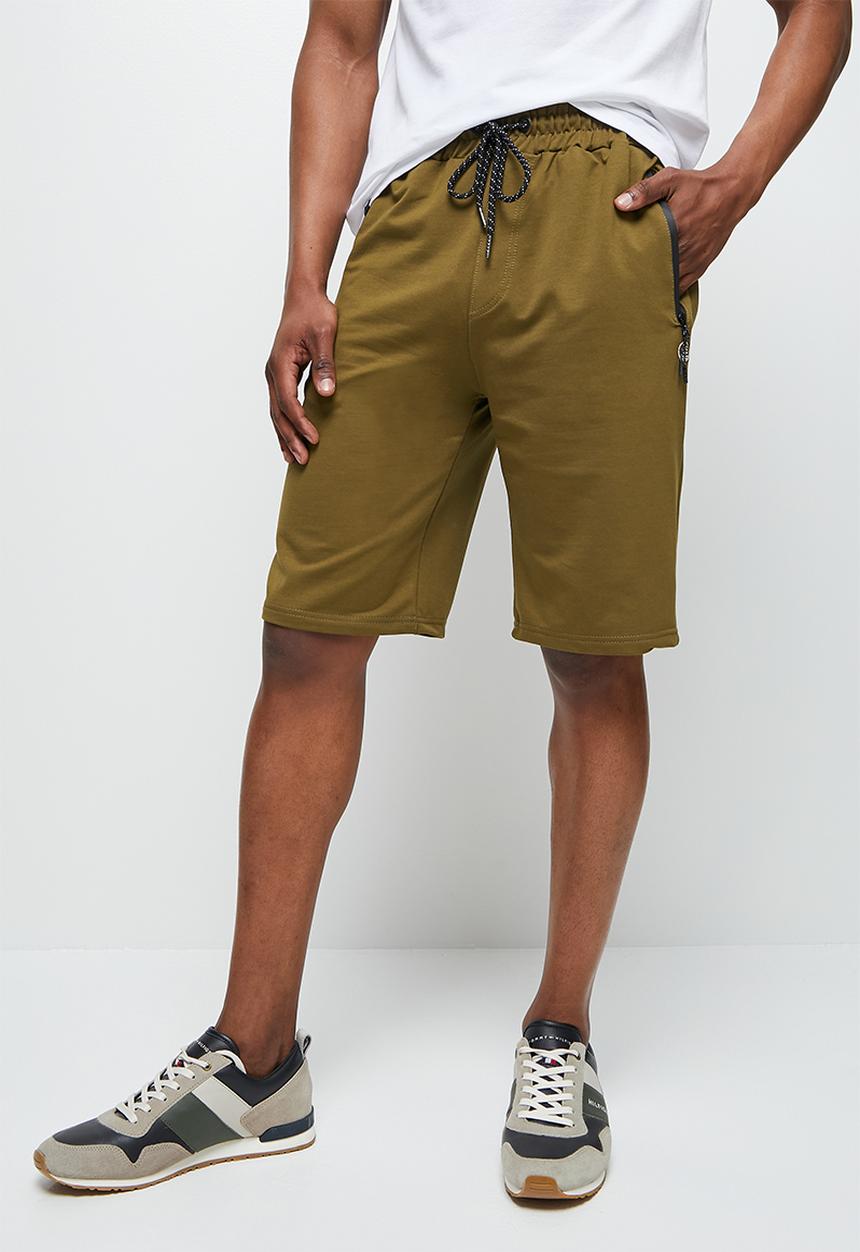 Lark & Crosse - Slim fit sweat shorts - khaki