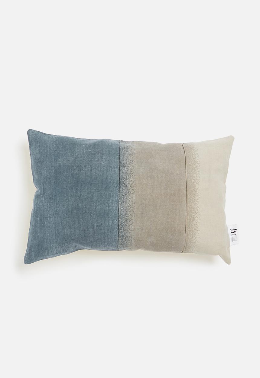 Sixth Floor - Blue fade cotton cushion cover - blue