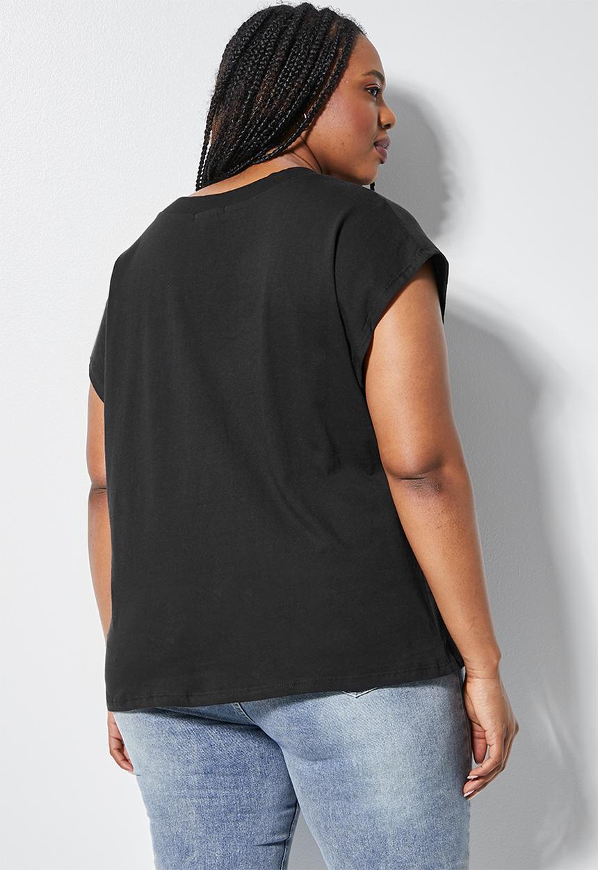 Superbalist - 2 pack v-neck relaxed tee - black & white