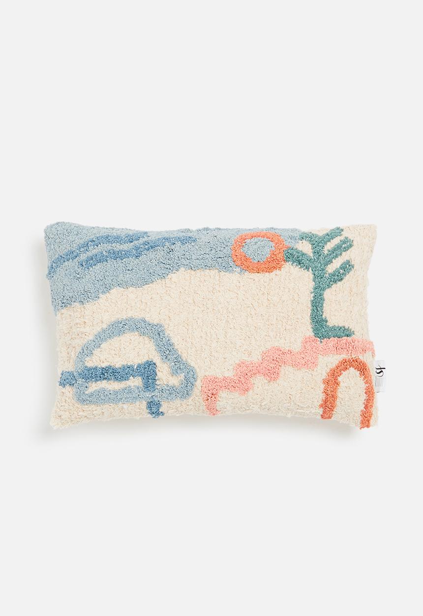 Sixth Floor - Summer day cotton tufted cushion cover - multi