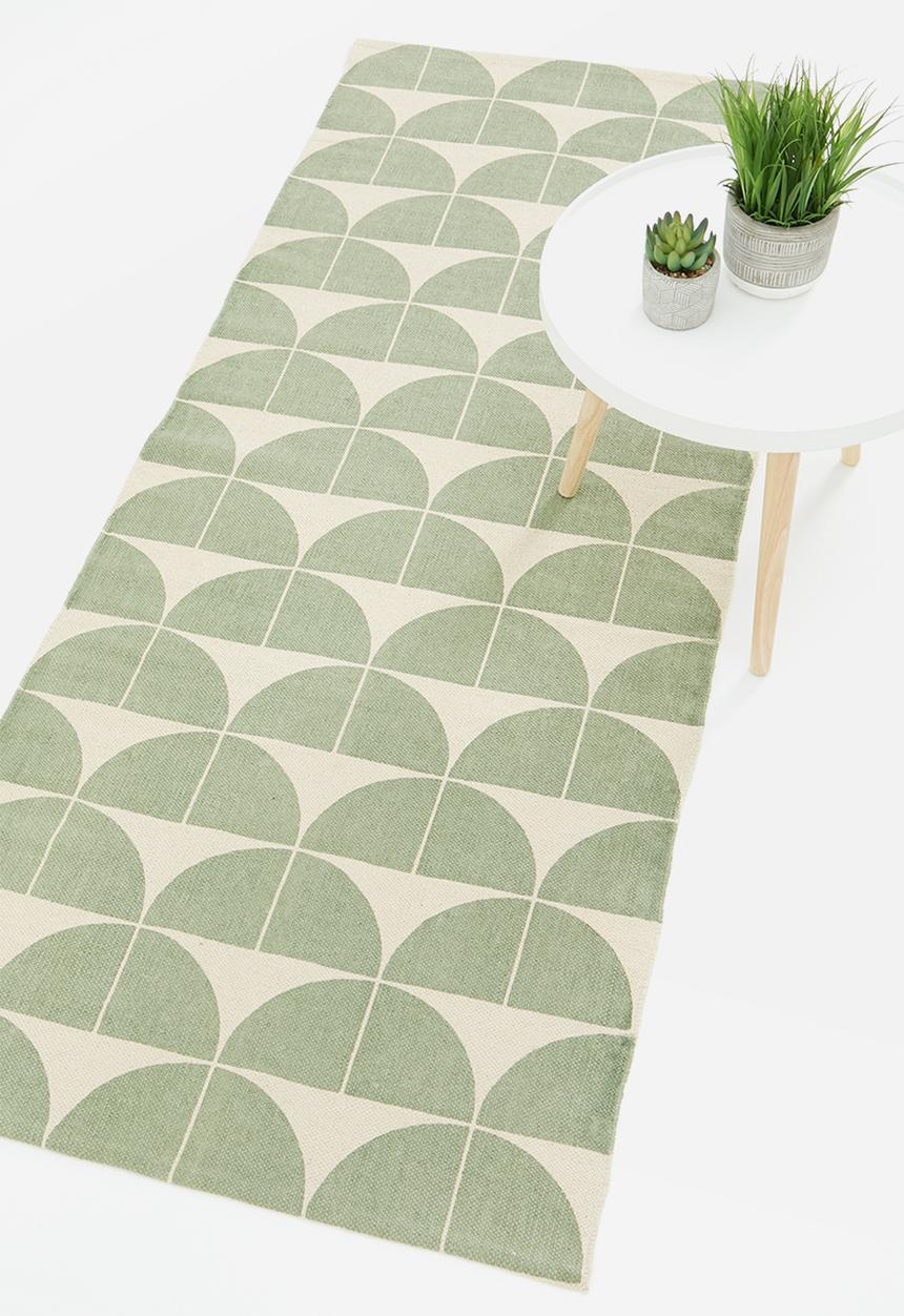 Sixth Floor - Shell printed runner - silvered green