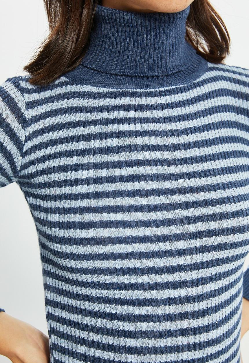 Trendyol - Striped knit sweater - indigo