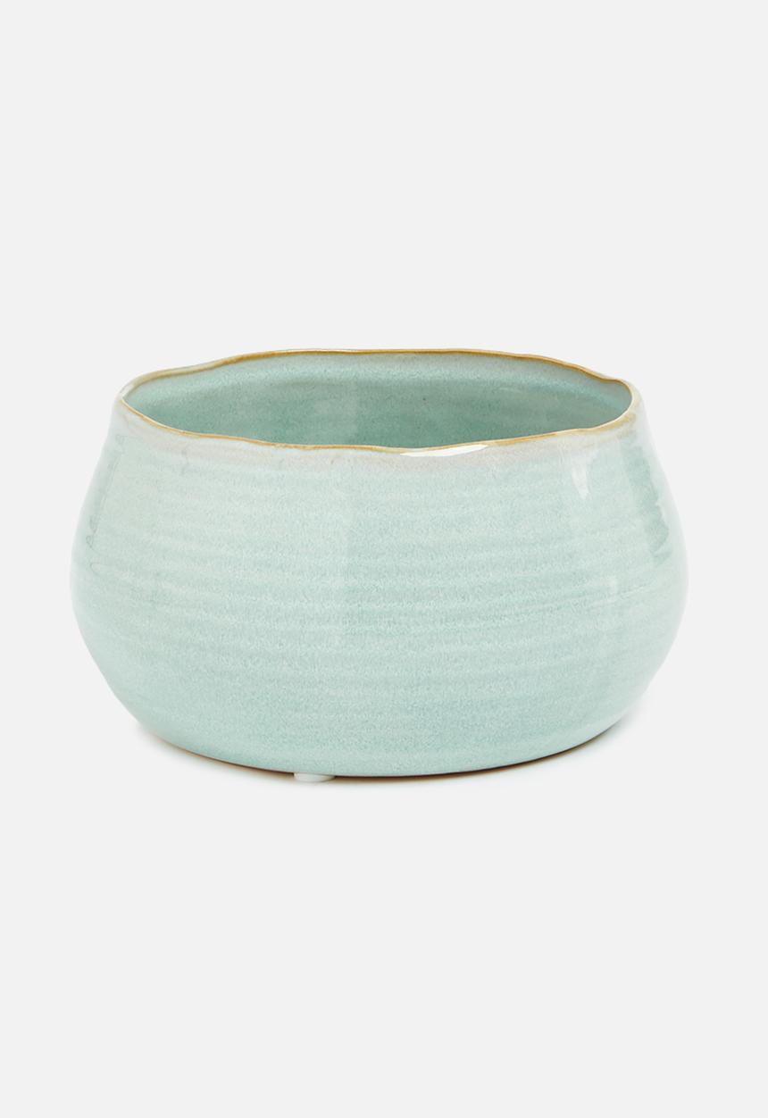 Silk By Design - Stout planter pot - duck egg blue